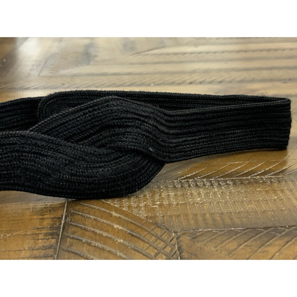 Vintage BLACK WHITE Woven Braid Belt WAVES Olefin‎ Med/Large 80s 90s Y2K